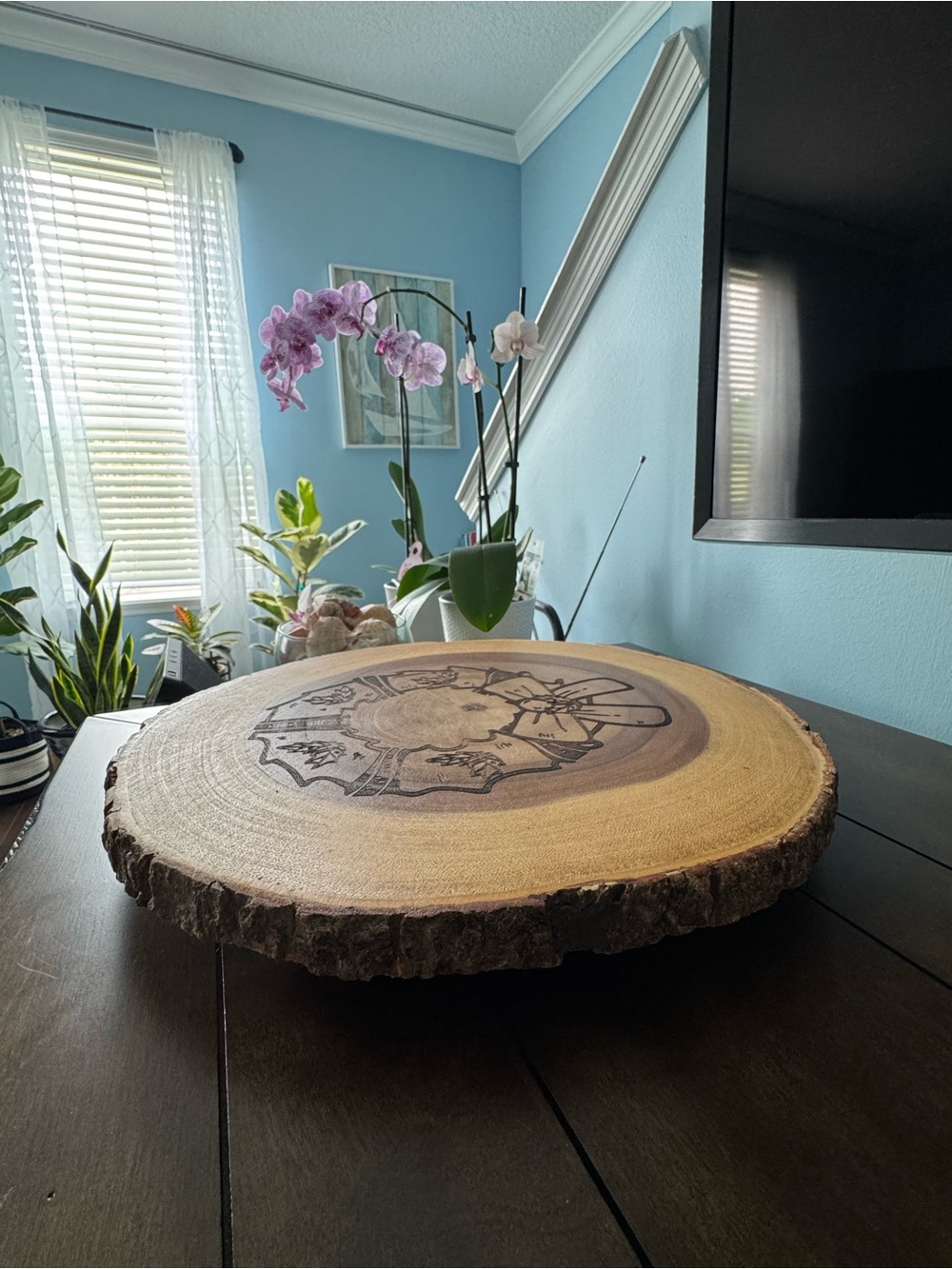 13’ Handcrafted Wood Slice Serving Platter